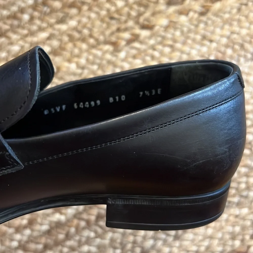 Salvatore Ferragamo Black Leather Loafers with Buckle - Picture 7 of 7